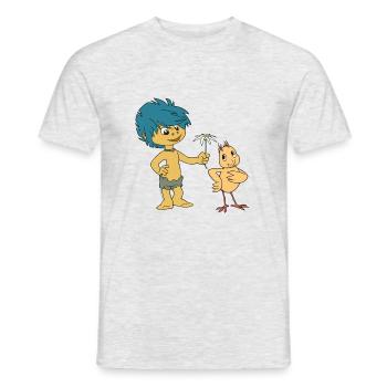 Plumps & Küken Blume - Männer T-Shirt - Grau meliert - Vorne - AI Model Male 178 dark (178cm)