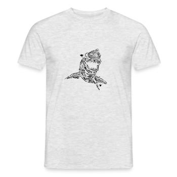 Sharkletters - T-shirt homme - gris chiné - Devant - AI Model Male 178 dark (178cm)