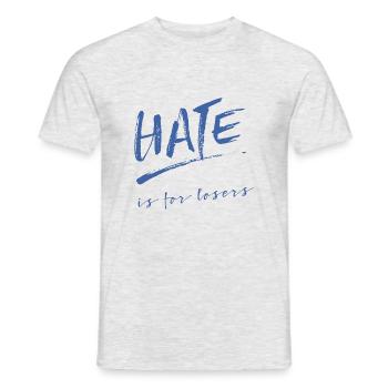Hate is for losers - Men's T-Shirt - heather grey - Front - AI Model Male 178 dark (178cm)