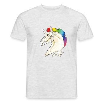 Unicorn skull - Men's T-Shirt - heather grey - Front - AI Model Male 178 dark (178cm)