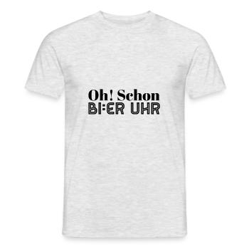 BIER UHR - Männer T-Shirt - Grau meliert - Vorne - AI Model Male 178 dark (178cm)