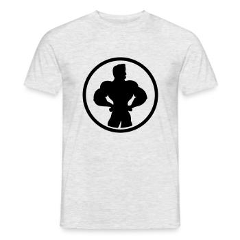 bodybuilding_logo_f1 - T-shirt homme - gris chiné - Devant - AI Model Male 178 dark (178cm)