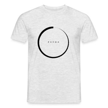 Karma - Männer T-Shirt - Grau meliert - Vorne - AI Model Male 178 dark (178cm)