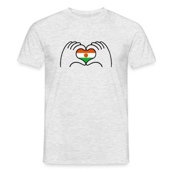 Coeur Niger - T-shirt homme - gris chiné - Devant - AI Model Male 178 dark (178cm)
