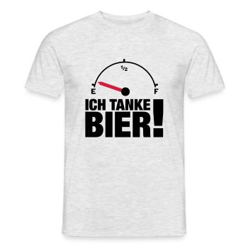 ich_tanke_bier__f2 - Männer T-Shirt - Grau meliert - Vorne - AI Model Male 178 dark (178cm)