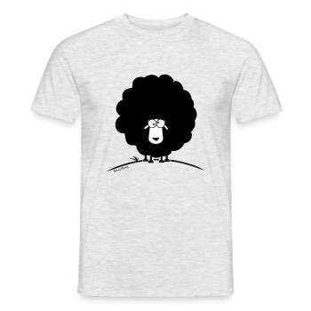 Sheep Marry black / Schaf Marry schwarz - Männer T-Shirt - Grau meliert - Vorne - AI Model Male 178 dark (178cm)