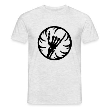 hang_l_new_vec_1 de - Männer T-Shirt - Grau meliert - Vorne - AI Model Male 178 dark (178cm)