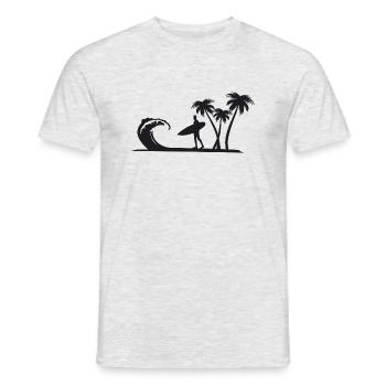 plage - T-shirt homme - gris chiné - Devant - AI Model Male 178 dark (178cm)