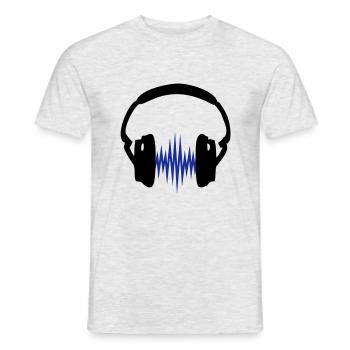 Headphone, Music, wave, Audio, Frequency, 2c - Men's T-Shirt - heather grey - Front - AI Model Male 178 dark (178cm)