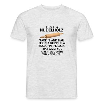 Nudelholz - Männer T-Shirt - Grau meliert - Vorne - AI Model Male 178 dark (178cm)