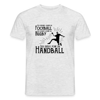 Gods make Handball - Men's T-Shirt - heather grey - Front - AI Model Male 178 dark (178cm)
