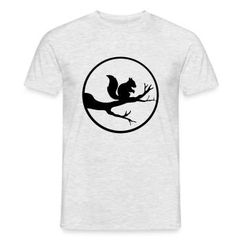 round moon circle night shadow branch black eichhoe - Men's T-Shirt - heather grey - Front - AI Model Male 178 dark (178cm)