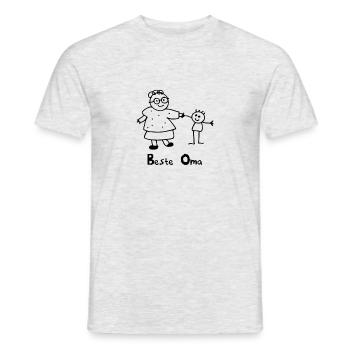 Beste Oma - Männer T-Shirt - Grau meliert - Vorne - AI Model Male 178 dark (178cm)