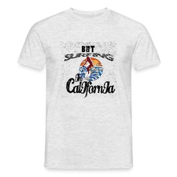California suring - Men's T-Shirt - heather grey - Front - AI Model Male 178 dark (178cm)