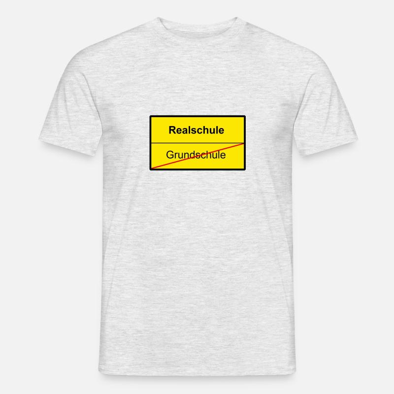 Tschüss Grundschule - Hallo Realschule - Männer T-Shirt - Grau meliert