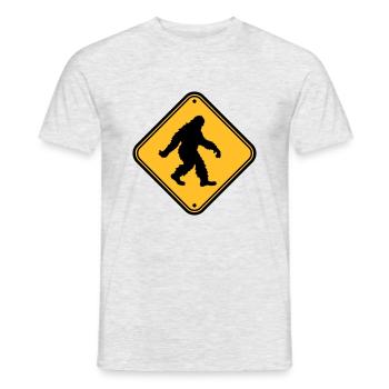 schild hinweis gefahr achtung vorsicht zone warnun - Männer T-Shirt - Grau meliert - Vorne - AI Model Male 178 dark (178cm)