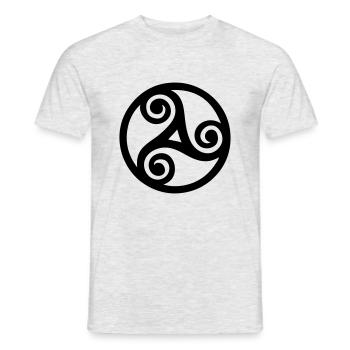 triskel breton symbole de bretagne - T-shirt homme - gris chiné - Devant - AI Model Male 178 dark (178cm)