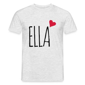 Ella love heart gift - Men's T-Shirt - heather grey - Front - AI Model Male 178 dark (178cm)