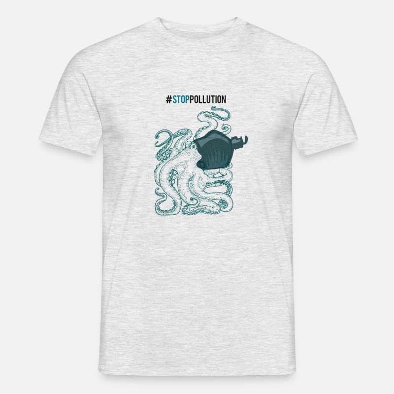 Stop Pollution - Männer T-Shirt - Grau meliert