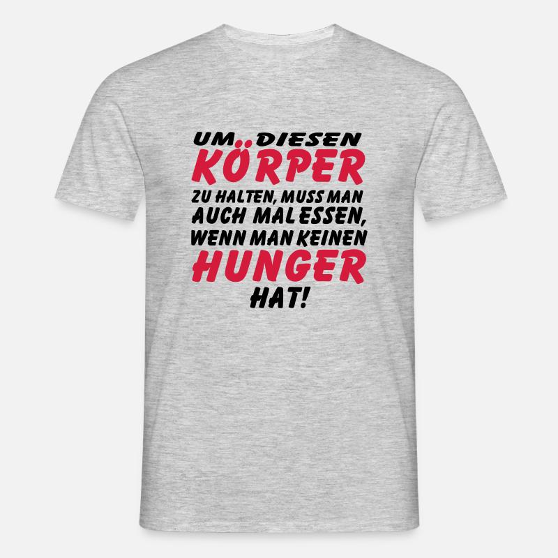koerper_hunger_vec_2 de anl - Männer T-Shirt - Grau meliert