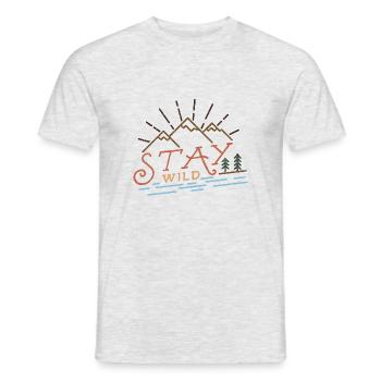 Restez cadeau de voyage d'aventure en plein air sauvage - T-shirt homme - gris chiné - Devant - AI Model Male 178 dark (178cm)