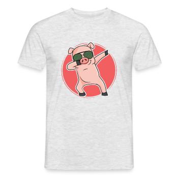 Dabbing Pic Pig dab cool dance move - Men's T-Shirt - heather grey - Front - AI Model Male 178 dark (178cm)