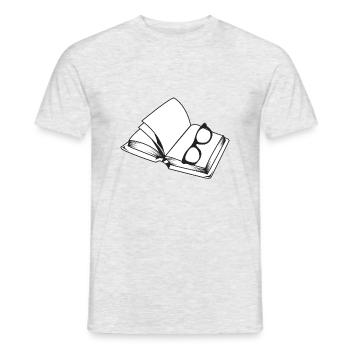 Book with glasses - Men's T-Shirt - heather grey - Front - AI Model Male 178 dark (178cm)