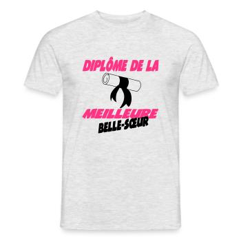 Diplôme de la meilleure belle-soeur - Men's T-Shirt - heather grey - Front - AI Model Male 178 dark (178cm)