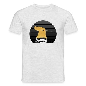 jz.birds Wiedehopf Vogel Porträt Illustration - Männer T-Shirt - Grau meliert - Vorne - AI Model Male 178 dark (178cm)