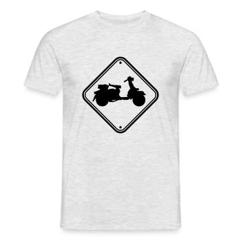 note signe scooter prudence zone danger clipart - T-shirt homme - gris chiné - Devant - AI Model Male 178 dark (178cm)
