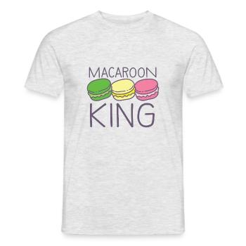 Makronenkönig mit niedlichen bunten Makronen - Männer T-Shirt - Grau meliert - Vorne - AI Model Male 178 dark (178cm)