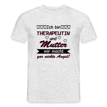 Therapeutin und Mutter - Männer T-Shirt - Grau meliert - Vorne - AI Model Male 178 dark (178cm)
