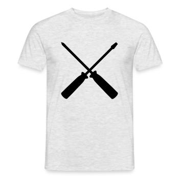 silhouette boulons de la croix outil construction - T-shirt homme - gris chiné - Devant - AI Model Male 178 dark (178cm)