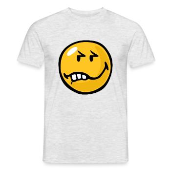 Smiley Anger Exasperation - Männer T-Shirt - Grau meliert - Vorne - AI Model Male 178 dark (178cm)