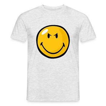 Smiley Anger Devious - Männer T-Shirt - Grau meliert - Vorne - AI Model Male 178 dark (178cm)
