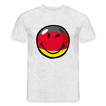 Smiley Flag Germany - Men's T-Shirt - heather grey - Front - AI Model Male 178 dark (178cm)