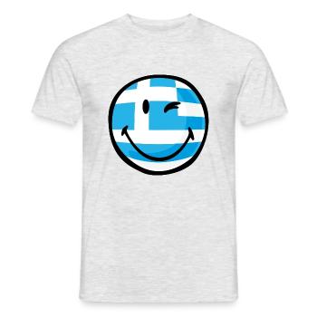 Smiley Greece - Men's T-Shirt - heather grey - Front - AI Model Male 178 dark (178cm)