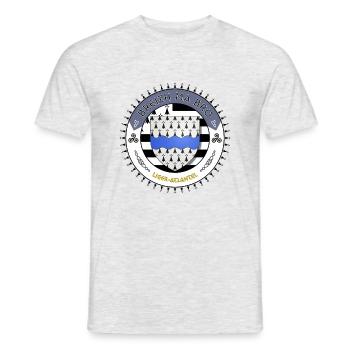 Logo Breizh ma bro blason Loire-Atlantique - T-shirt homme - gris chiné - Devant - AI Model Male 178 dark (178cm)