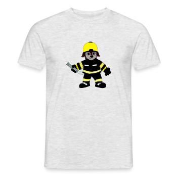 Pompiers d’extinction - T-shirt homme - gris chiné - Devant - AI Model Male 178 dark (178cm)