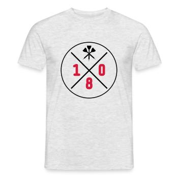 darts design 180 - Männer T-Shirt - Grau meliert - Vorne - AI Model Male 178 dark (178cm)