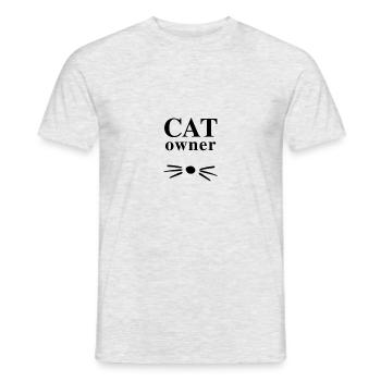 cat owner - Men's T-Shirt - heather grey - Front - AI Model Male 178 dark (178cm)