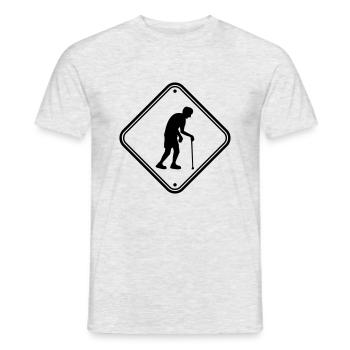 Attention maison de retraite signe - T-shirt homme - gris chiné - Devant - AI Model Male 178 dark (178cm)