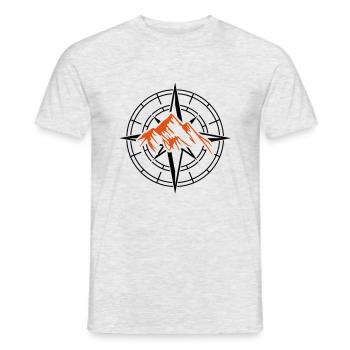 kompass berge - Männer T-Shirt - Grau meliert - Vorne - AI Model Male 178 dark (178cm)