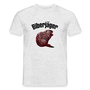 Biberjäger Biber - Männer T-Shirt - Grau meliert - Vorne - AI Model Male 178 dark (178cm)
