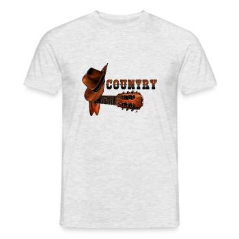 country music - T-Shirt Country Musik - Männer T-Shirt - Grau meliert - Vorne - AI Model Male 178 dark (178cm)