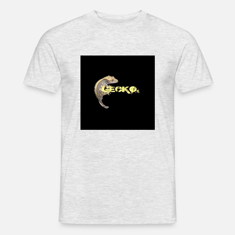 Gecko Liebe - Männer T-Shirt - Grau meliert