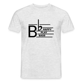 Soyez heureux basse - T-shirt homme - gris chiné - Devant - AI Model Male 178 dark (178cm)