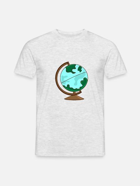 Globus Welt Geschenk Erdkunde Weltkarte - Männer T-Shirt - Grau meliert