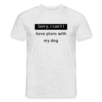 dog - plans with my dog - Men's T-Shirt - heather grey - Front - AI Model Male 178 dark (178cm)