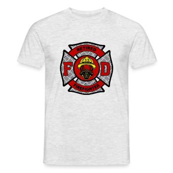 Pompier à la retraite - T-shirt homme - gris chiné - Devant - AI Model Male 178 dark (178cm)